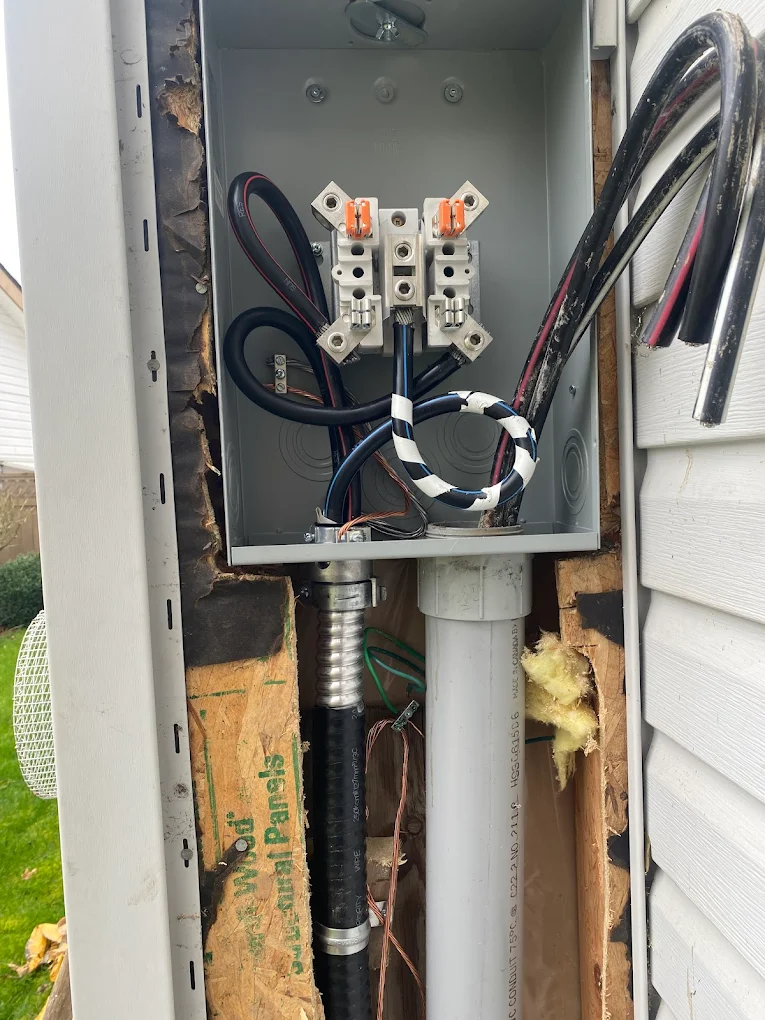 Service Change from BC Hydro cable and meter base Work